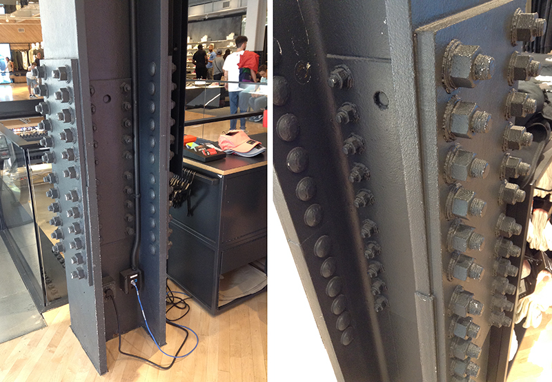 column splice at Nike Store, NYC