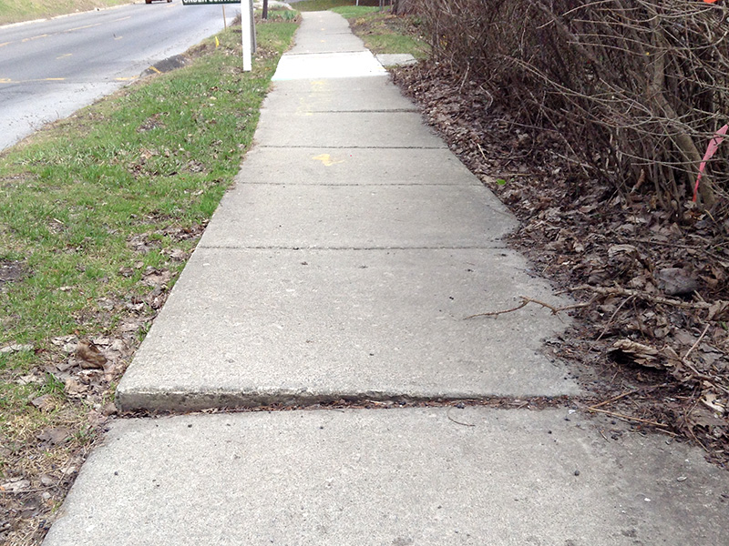 sidewalk failure at expansion joint, Ithaca, NY