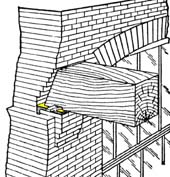 wood beam in masonry wall