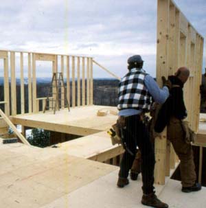 wall section lifted into place