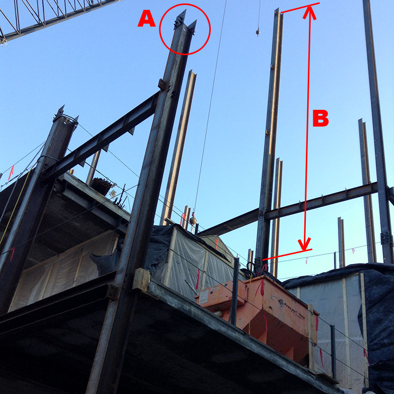 column splice at Collegetown Crossing, Ithaca, NY