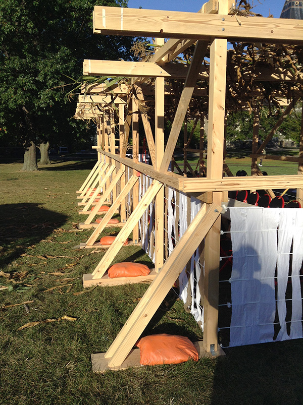 diagonal bracing - Sukkah on Arts Quad, Cornell