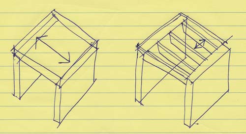 diagram of bearing walls vs. frame structure