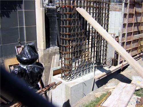 foundation wall, Statler Hall addition