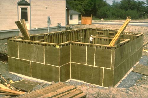 pressure-treated wood foundation