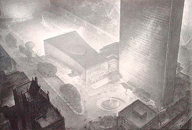 Hugh Ferriss rendering of UN Secretariat Building