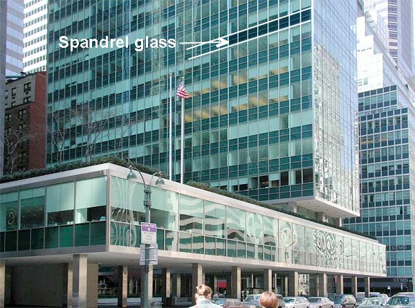 spandrel glass, Lever House