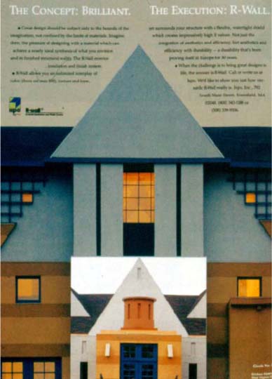 Advertisement showing EIFS system