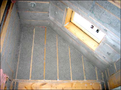 spray-on cellulose insulation