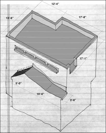 Addition to J. Ochshorn house showing roofing