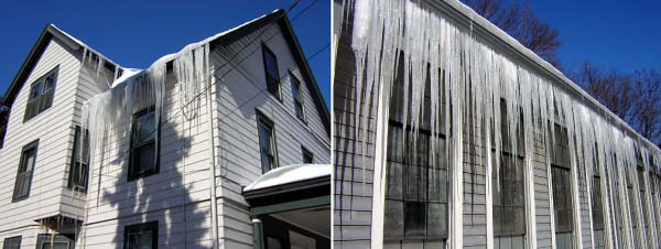 Ice dam formation in Ithaca, NY