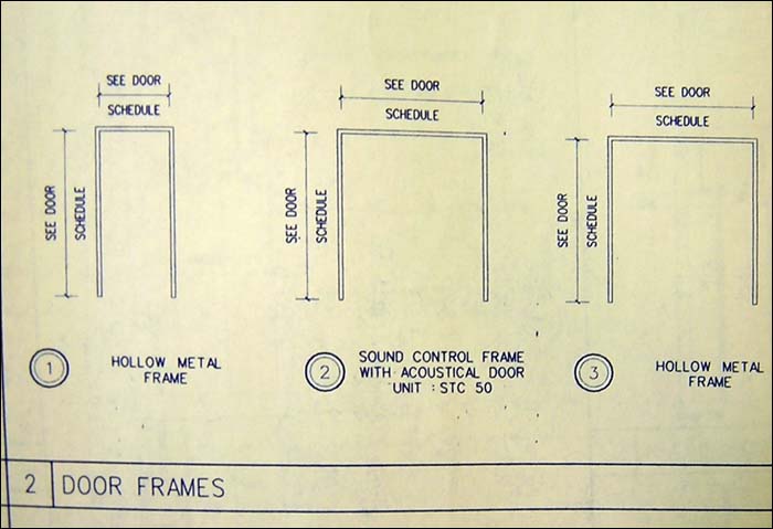 Door frame types 1, 2, and 3, Lincoln Hall, Cornell