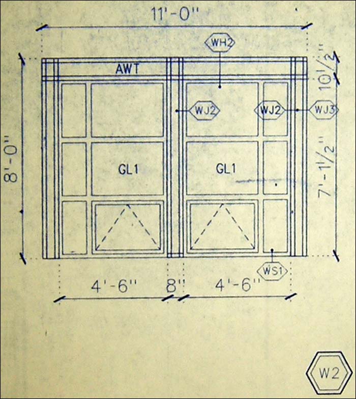 Window elevation on detail sheet, Lincoln Hall, Cornell