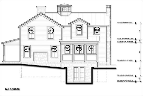 windows identified in elevation