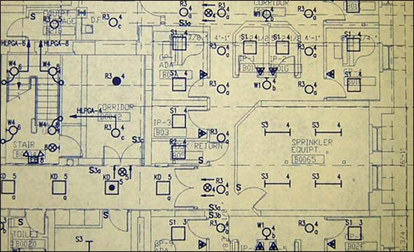 Lincoln Hall, Cornell partial electrical plan