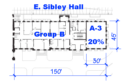 East Sibley Hall 1st-floor plan