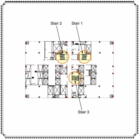 WTC floor plans with egress stairs