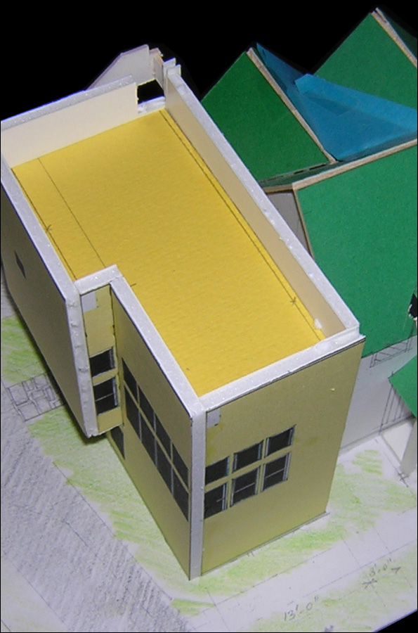 cardboard model of house addition