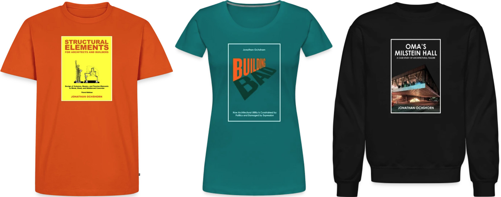 My three book covers on t-shirts and other products