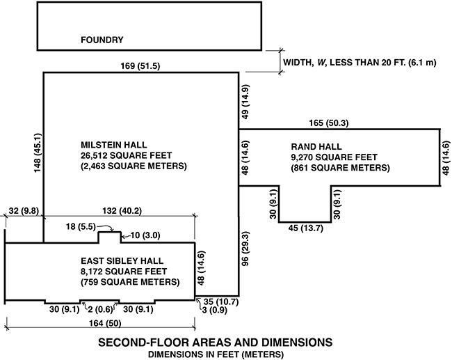 Schematic plans showing perimeter dimensions.