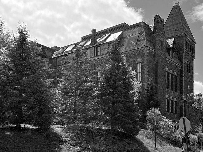 Tjaden Hall with north-facing skylights.