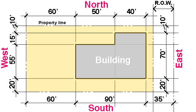 site plan with yard dimensions