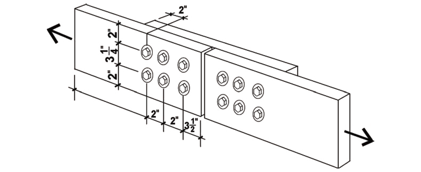 Single shear with multiple fasteners