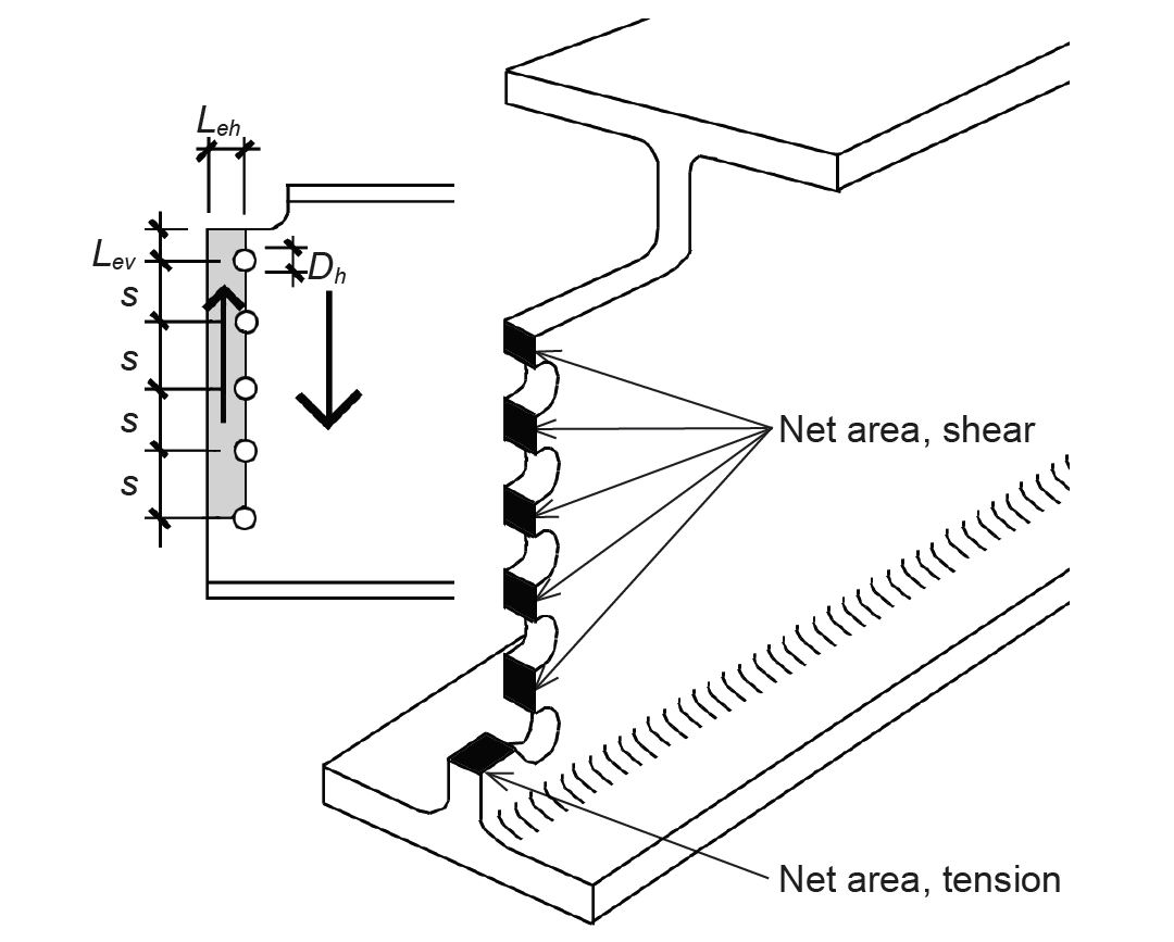 Block shear in a coped beam