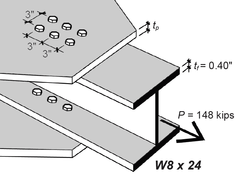 Sketch showing bolted connection