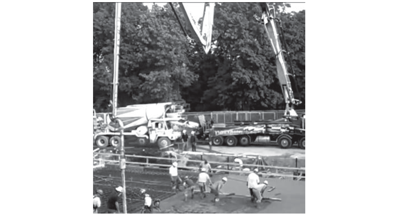 Concrete being pumped