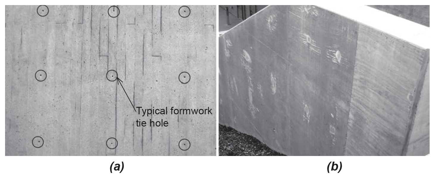 pattern of formwork tie holes