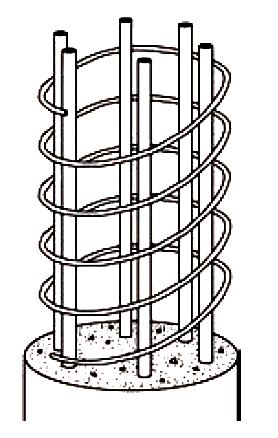 Cutaway view of spiral column